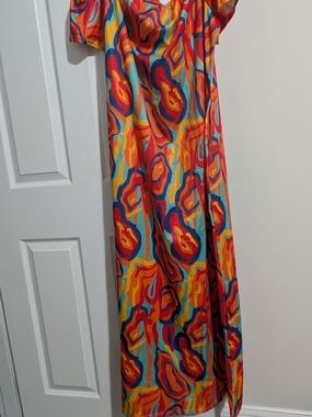 SHEIN Multicolor Abstract Print Maxi Dress